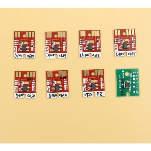8 pieces LH100 600ml UV permanent chip for mimaki UJF3042 UJF6042 SPC-0659 ink BK C M Y WH WH PR, Only clear is one time chip