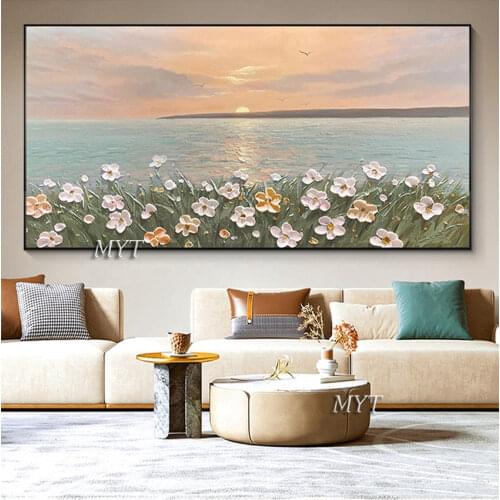 Knife flower abstract oil painting wall art home decoration picture hand painting on canvas 100% hand painted without border
