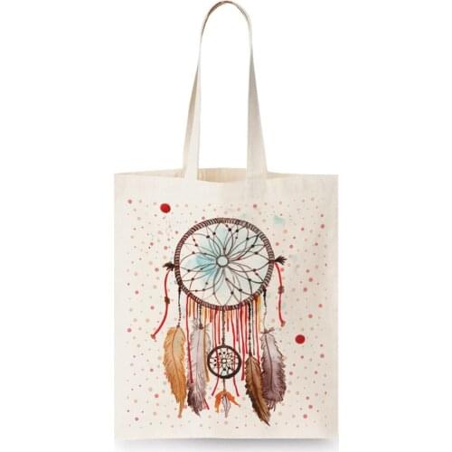 Dream Catcher Trap Patterned White Shoulder Bag