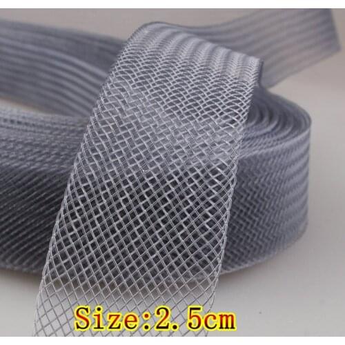 Free Shipping 2.5cm Heavy (Stiff) Crin Braid Boning, 100Yard Grey