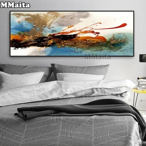 Color abstract wall art diamond painting modern decor, large art wall diamond cross - stitch painting living room decor GG476