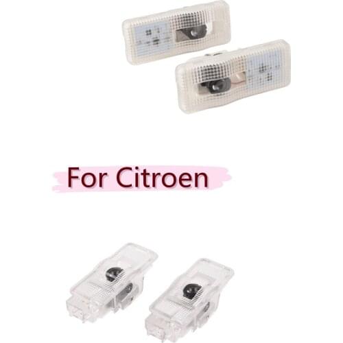 For Citroen C5 X7 Aircross C2 C3 C4 C6 C8 C-Triomphe PICASSO Laser Projector Auto Welcome Light 2Pcs LED Car Door Courtesy Lamp