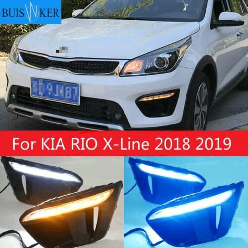 For KIA RIO X-Line 2018 2019 Daytime Running Lights Car 12V DRL Day Lights Lamp Highlight Auto Driving DRL Super Bright