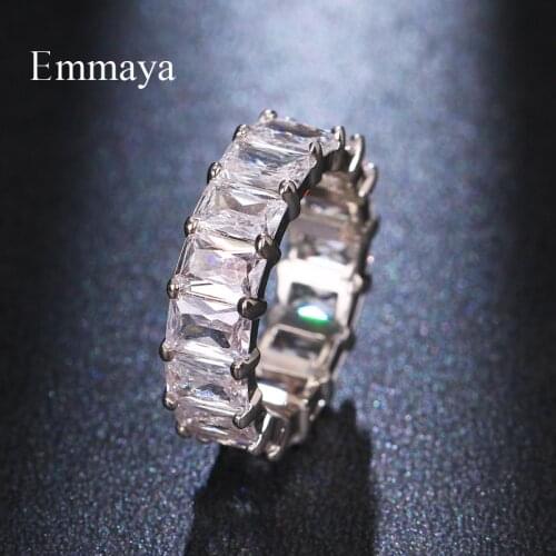 Emmaya Classic Circular Ring Ingenious Design Two Color AAA Zirconia jewelry Fashion Statement For Female Fashion Gift In Party