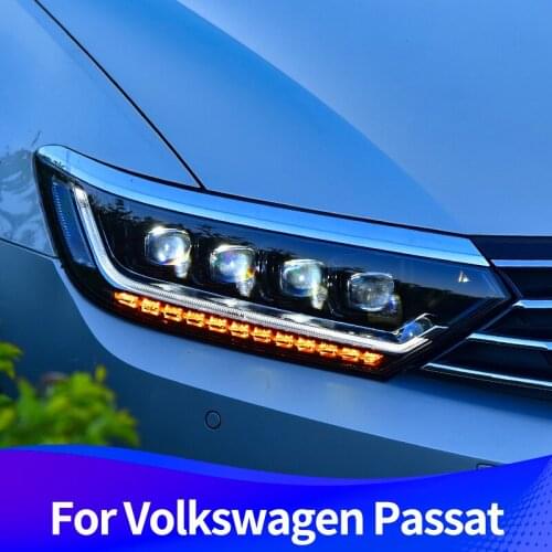 Headlight Assembly For Volkswagen Passat B8 Full LED Light Source LED Sequential Turn Signal A Touch Of Blue