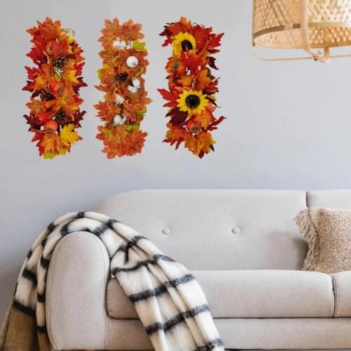 Artificial Flower Vivid Nice-looking Festive Wall Hanging Background Decoration Simulation Maple Leaf for Harvest Festival