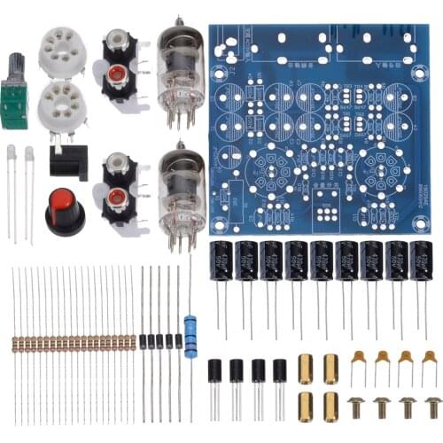 1pc DIY Tube Amplifier Audio Board 2.0 Channel AC12V 0.8 A Pre-Amp Audio Mixer 6J1 Valve Bile Buffer Amplifiers DIY Kit