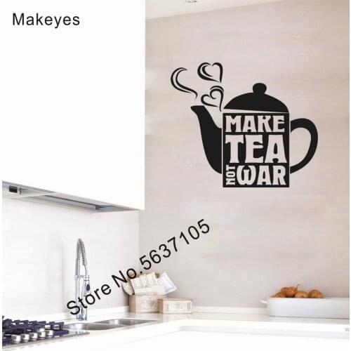 Makeyes Make Tea Wall Decals Words Kitchen Wall Sticker Home Art Decoration Murals Kitchen Warm Wallpaper Quotes Removable Q779