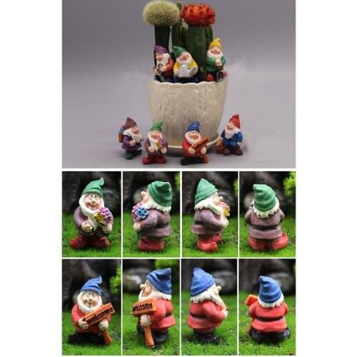 Miniature Gardener Dwarfs Elves Ornaments Resin Home Decor Moss Micro Landscape Crafts Figure Bonsai Desktop Decor Gift