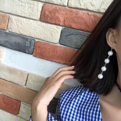 Fashion Long Round Imitation Pearl Simulated Drop Earrings for Women of Korean Vintage Hangs Wedding Jewelry Oorbellen 2018