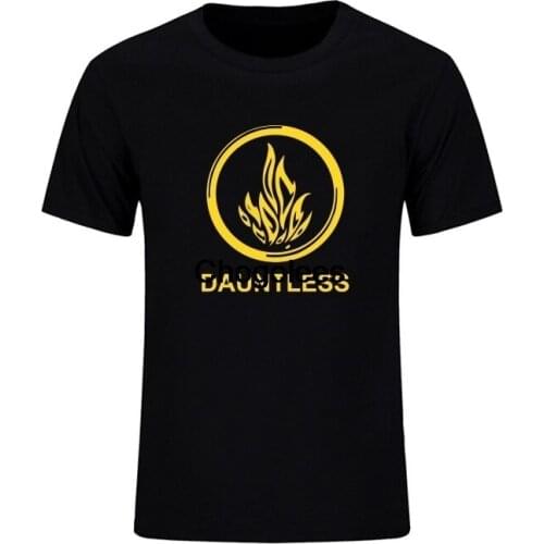 Mens Fashion T-shirt Movie DAUNTLESS Divergent Shirt Casual Short Sleeve Neck Cotton Camisetas