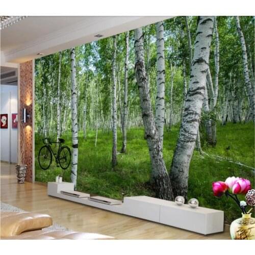 Birch Forest Wallpaper Mural 3D Printed Photo Wall Paper Rolls Home Wall Decor Painting for Living Room Contact Paper Custom