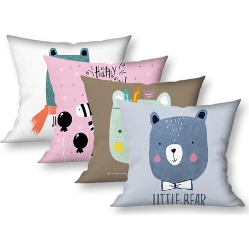 Cartoon animal Single Side Print Decorative Cushion Cover Throw Pillows Case for sofa bed Christmas Tree Decorations Home Decor