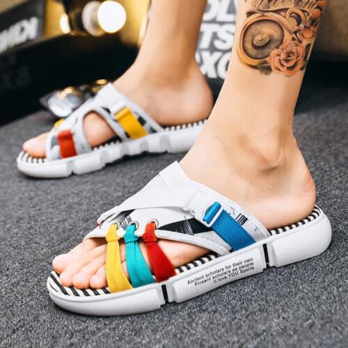 2021 New Summer Light-weight Mens Sandals Black Slip On Soft Casual Sandal Shoes For Men Sandal Sandalias Hombre NANLX42