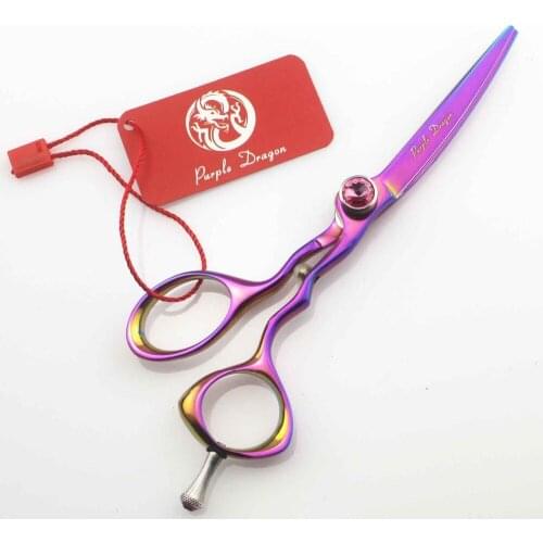 593# 5.5'' Brand Purple Dragon TOP GRADE Big Gem Hairdressing Scissors JP 440C 62HRC Barberss Cutting Scissors Hair Shears