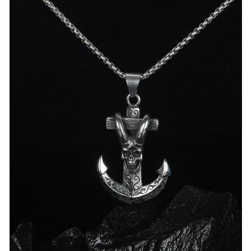 Charm Mens High Quality Metal Necklace Demon Claw Skull Anchor Punk Pendant Fashion Gothic Jewelry Gift