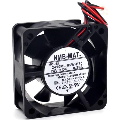 Original For NMB 2410ML-05W-B70 6025 60mm 24V 0.25A dual ball bearing 6800RPM 33.1CFM cooling fan