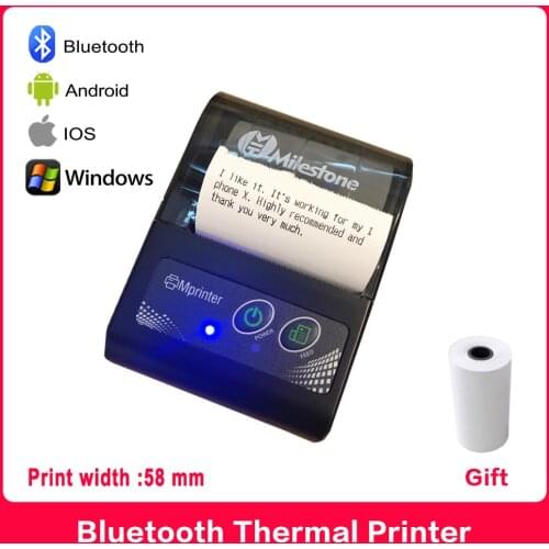 Portable Bluetooth Wireless Thermal Printer Receipt bill 58mm 2 inch Mini Pos Support Windows Android IOS mobile Pocket P10
