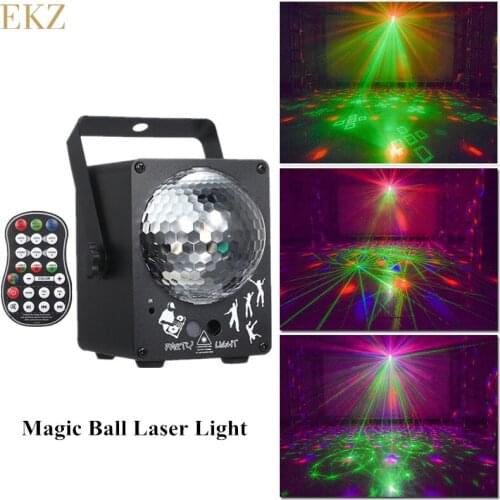 RGB LED Crystal Disco Magic Ball With 60 Patterns RG Laser Projector For DJ Party Holiday Bar Christmas Stage Lighting Effect