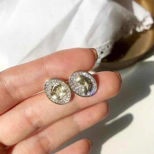 Huge Bud Asymmetric Vintage Earrings 14K AAAA Cubic Zircon Brincos Ear Studs Retro S925 Silver Needle Dangler Luxury Jewelry