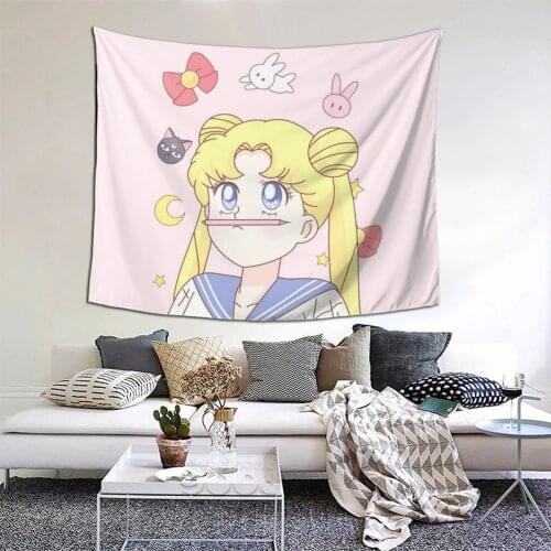 Sailor Girl Tapestry Anime Cosplay Kawaii Tapestry Wall Bedspread kawaii Hanging Blankets For Bedroom Dorm