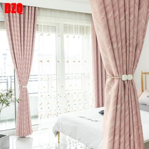 Modern Curtains for Living Dining Room Bedroom Simple Curtains Pink Gray Light Green Dark Green Four Colors Optional ModernTulle