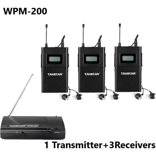 Takstar WPM-200/ WPM200 Wireless Monitor System For Recording Studio Monitoring/On Stage Monitoring 1 Transmitter+3 Receivers