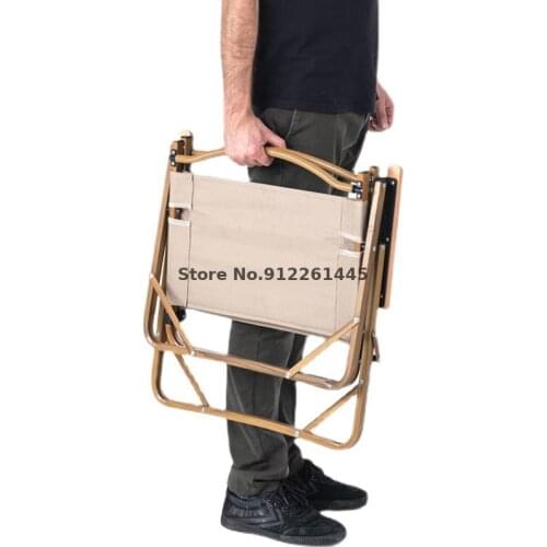 Outdoor Kermit Aluminum Wood Grain Portable Single Camping Fishing Folding Chair