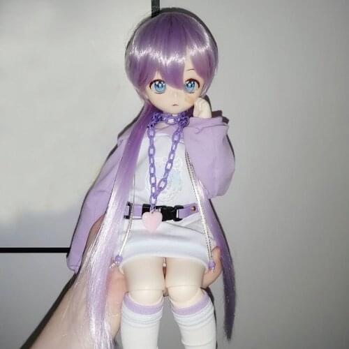 BJD SD1/3 1/4 1/6 1/8 lobed girl 60 cm baby jellyfish head hair high temperature fiber doll wig 24 color doll accessories