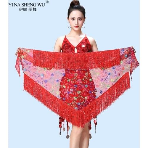 Women belly dance clothes sexy Flower Tassel belly dance Hip scarf lady dance accessories Skirt belly dance waist belt hip scarf