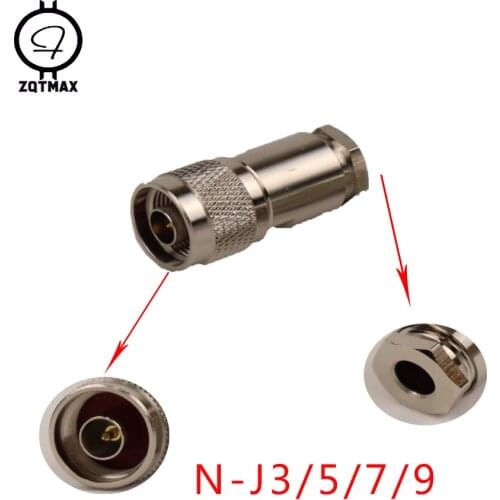 ZQTMAX N Male Plug Clamp RG5 RG6 5D-FB LMR300 Cable RF Connector, Cable connector