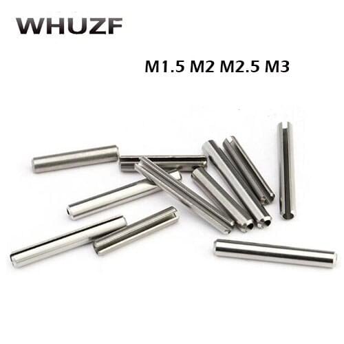100pcs GB879 M1.5 M2 M2.5 M3 304 stainless steel positioning spring elastic cylindrical Cotter pin Dowel Tension Roll Pin