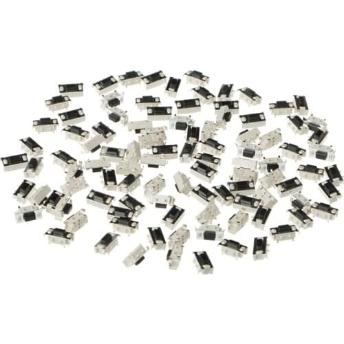 100 Pcs Tact Switch Momentary Push Button 3x6x3.5mm SMD 649E