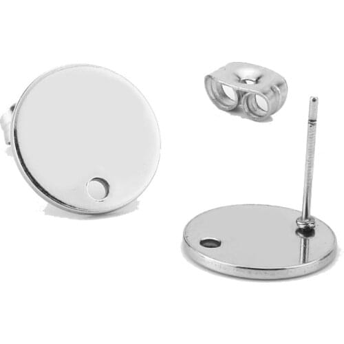 20pcs Stainless Steel Round Bar Drop Earrings Base Connectors 8mm/10mm/12mm For DIY Making Accessories