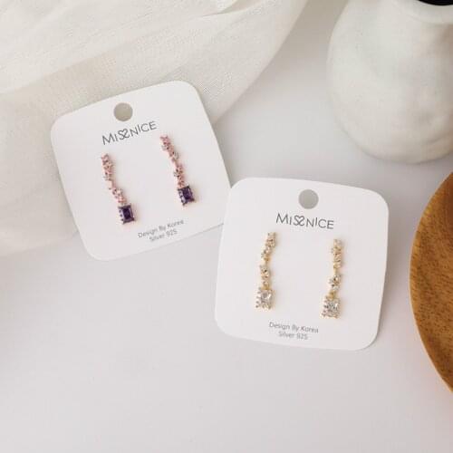Korean New Exquisite Long Square Color Earrings Fashion Temperament Tassel Simple Pendant Earrings Female Jewelry