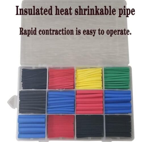 560Pcs gaine thermorétractable jacket insulated flame retardant wire and cable protectorjacket yellow, blue, green, red, black