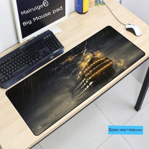 Mairuige Ships Sea Light Rain Large Gaming Mouse Pad Mousepad Locking Edge Laptop PC Anime for Lol CSGO Dota2 Mat Gamer L Xl Xxl