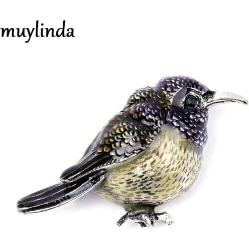Muylinda Animal Enamel Cockoo Bird Brooch Jewelry Pins Womens Rhinestone Pins and Brooches Vintage Pin for Scarves
