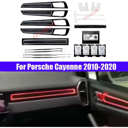 Decorative Panel For Porsche Cayenne 64-color LED Atmosphere Lighting Ambient Light Set illuminated Door Lamps 2010-2017