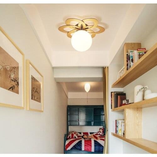 Wooden LED aisle lights modern simple log corridor lamp Nordic style Chinese solid logs entrance Ceiling Lights YA813228