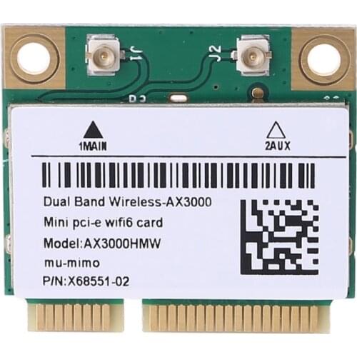 2974Mbps Wifi 6 Dual Band AX3000 Wireless Half Mini PCI-E Network Wlan Wifi Card