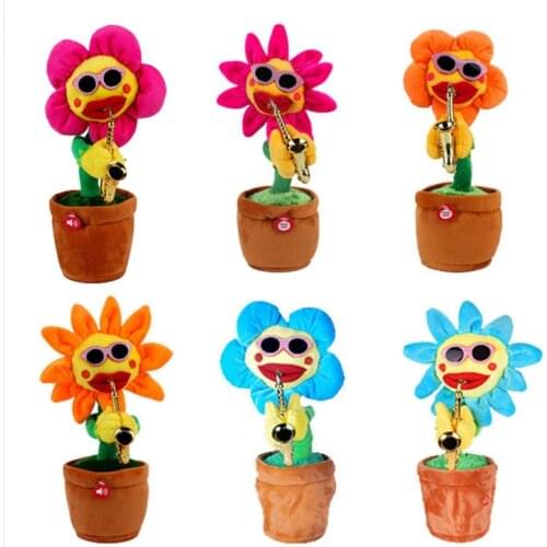Electric Toys Singing And Dancing Flower Sunflowers Playing Saxophone Funny Gift