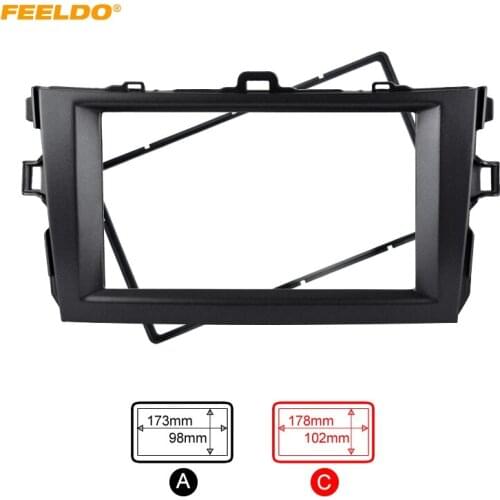 FEELDO Grey Car Refitting 2DIN Radio Stereo DVD Frame Fascia Dash Panel Installation Kits For Toyota Corolla(08-10) #HQ2164