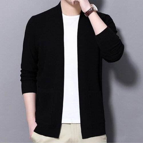 Autumn Winter New Mens Cardigan Men Casual Warm Knitwear Men‘s Sweater Fashion Solid Color Turtleneck Coat 2020