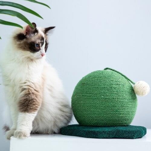 Cat Scratch Ball Green Cactus Creative Cactus Ball Cat Toy Pet Interactive Toy Scratching Ball Cat Scratcher Ball Toy