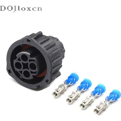 5 Sets 4 Pin Tyco Round HOWO A7 Odometer Speed Sensor Wiring Plug Sealed Auto Black Female Connector 1-967325-1 Free Shipping
