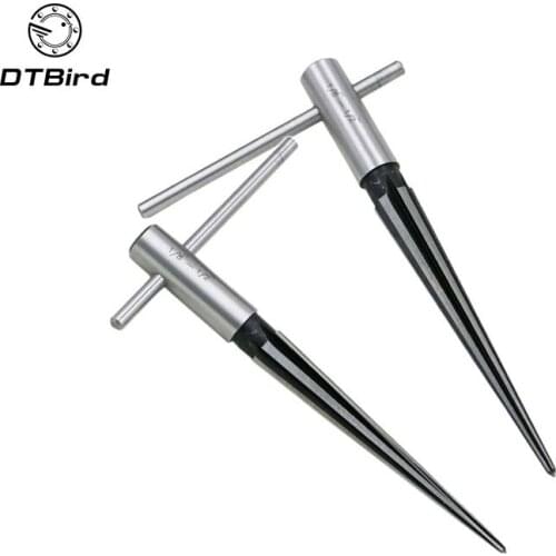 3-13mm 6 Fluted Bridge Pin Hole Tapered Woodworker Cutting Tool Pin Hole Handheld Reamer T Handle Tapered Chamfer Reaming DT6