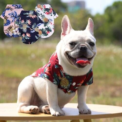 Summer Pet Clothes Small Medium Big Dog Beach Pineapple Print Cool Shirt Hawaiian Puppy Dog Coat Cat Spring Clothing