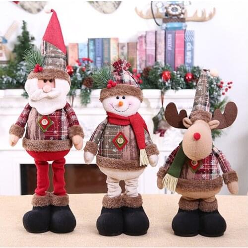2020 Hot Christmas Dolls Retractable Santa Claus Innovative Elk Snowman Toys Christmas Gift for Kid Red Xmas Tree Ornament