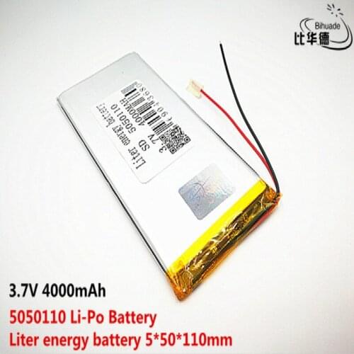10pcs Liter energy battery Good Qulity 3.7V,4000mAH 5050110 Polymer lithium ion / Li-ion battery for tablet pc BANK,GPS,mp3,mp4